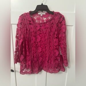 Fever Fuchsia Lace Blouse
